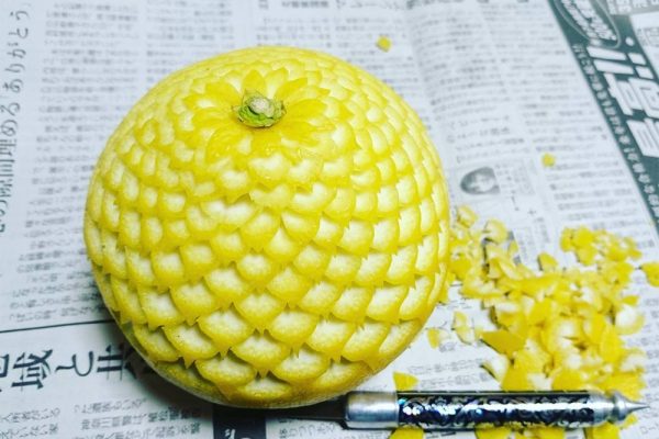 Geometric Patterns Carved on Vegetables and Fruits by Gaku